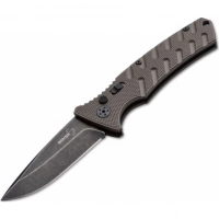 Автоматический складной нож Boker Plus Strike Coyote Spearpoint, сталь AUS-8 BlackWash™ Plain, рукоять анодированный алюминий, BK01BO424 купить в Дзержинске