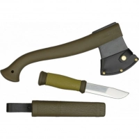 Набор Morakniv Outdoor Kit MG, нож Morakniv 2000 сталь Sandvik 12C27, цвет зеленый + топор купить в Дзержинске