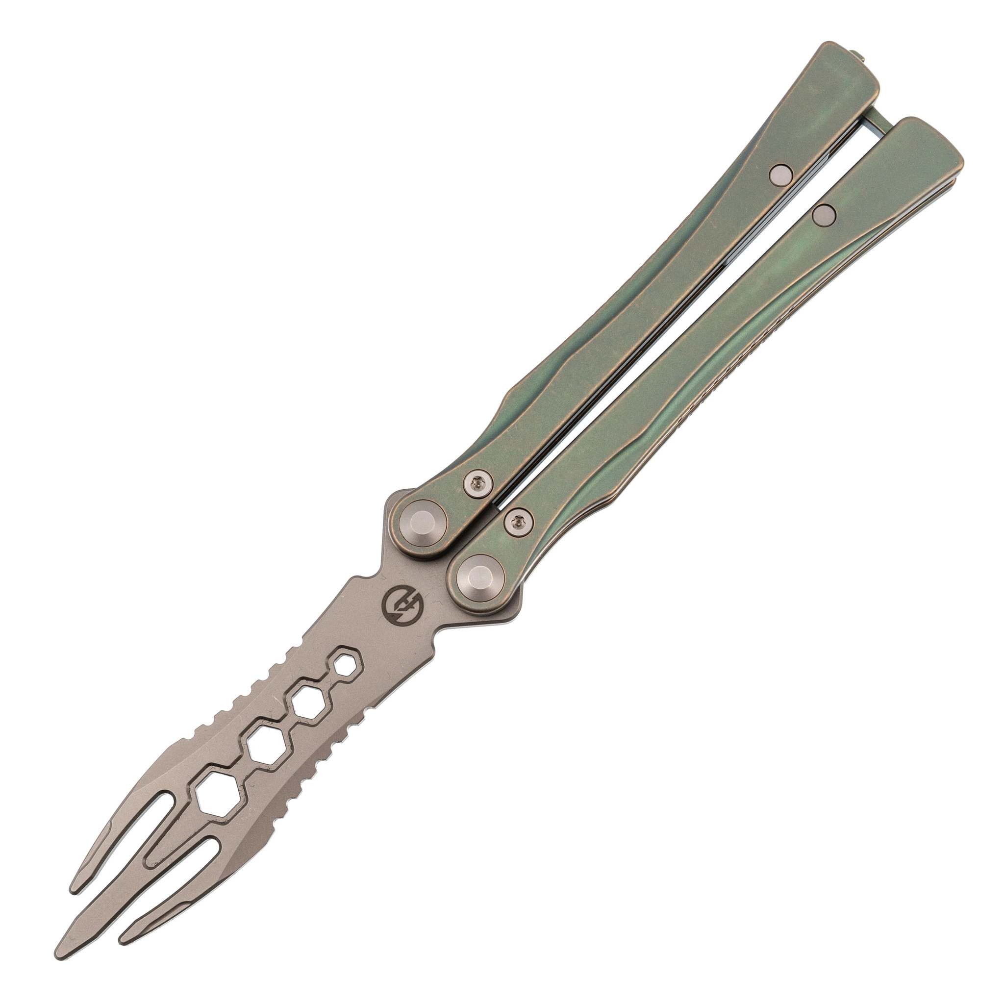 Нож-бабочка со сменным лезвием Maxace Loran Green, сталь M390, рукоять титан