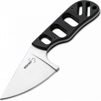 Нож с фиксированным клинком шейный Chad Los Banos Design SFB Neck, Boker Plus 02BO321, сталь 440C Satin, рукоять стеклотекстолит G10 купить в Дзержинске