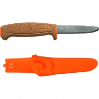 Нож с фиксированным лезвием Morakniv Floating Serrated Knife, сталь Sandvik 12C27, рукоять пробковая купить в Дзержинске