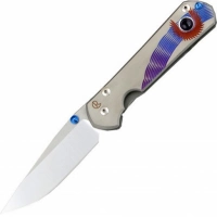 Нож складной Chris Reeve Large Sebenza 21 Unique Graphics Ametyst Cabochon, сталь CPM-S35VN, рукоять титан купить в Дзержинске