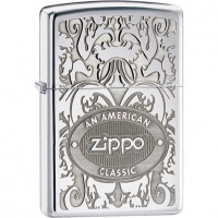 Зажигалка ZIPPO American Classic, латунь с покрытием High Polish Chrome, серебристый, 36х12×56 мм купить в Дзержинске