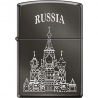 Зажигалка ZIPPO Собор Василия Блаженного, с покрытием Black Ice®, латунь/сталь , чёрная, 36x12x56 мм купить в Дзержинске